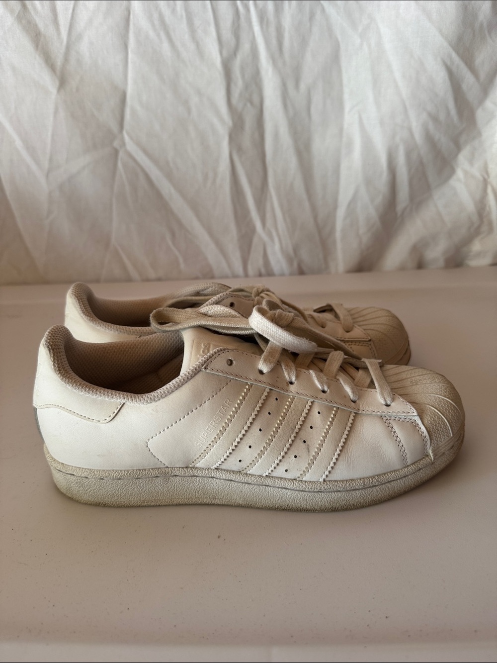 White Shell Toe Sneakers - Picture 3 of 9